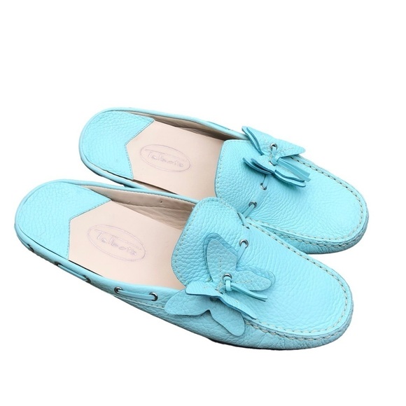 TALBOTS Slip On Mint Gisele Leather Loafers Slides Flats BUTTERFLY SHOES 5.5 B‍‍ - Picture 4 of 16